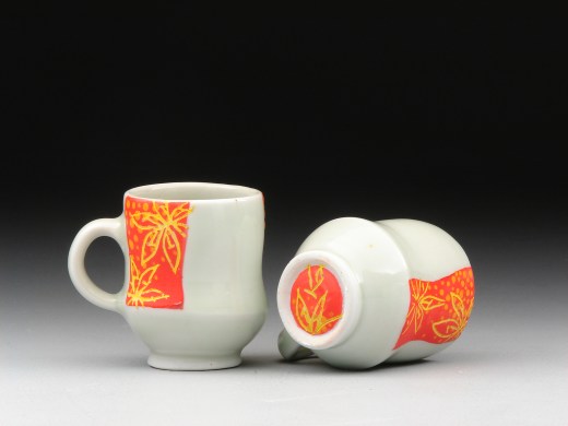 African Fire Lily espresso cups